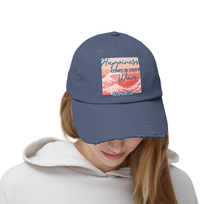 Happiness Comes in Every Wave Ono Distressed Cap