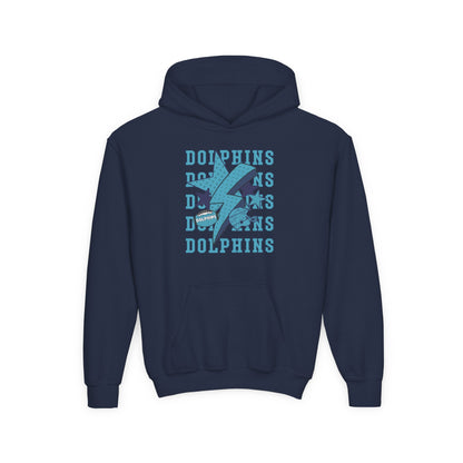 Youth Dolphin Lightning Football Hoodie