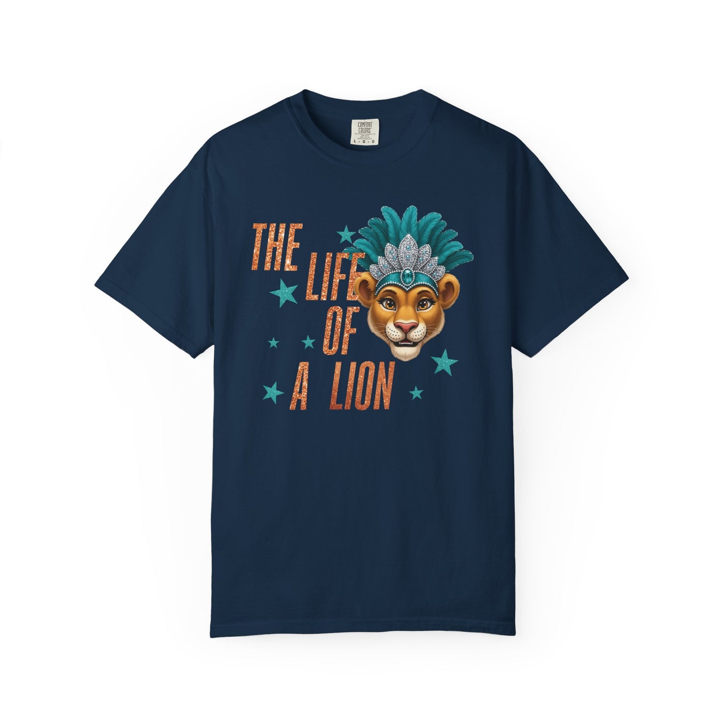 Adult Life of a Lion Faux Glitter - Comfort Colors