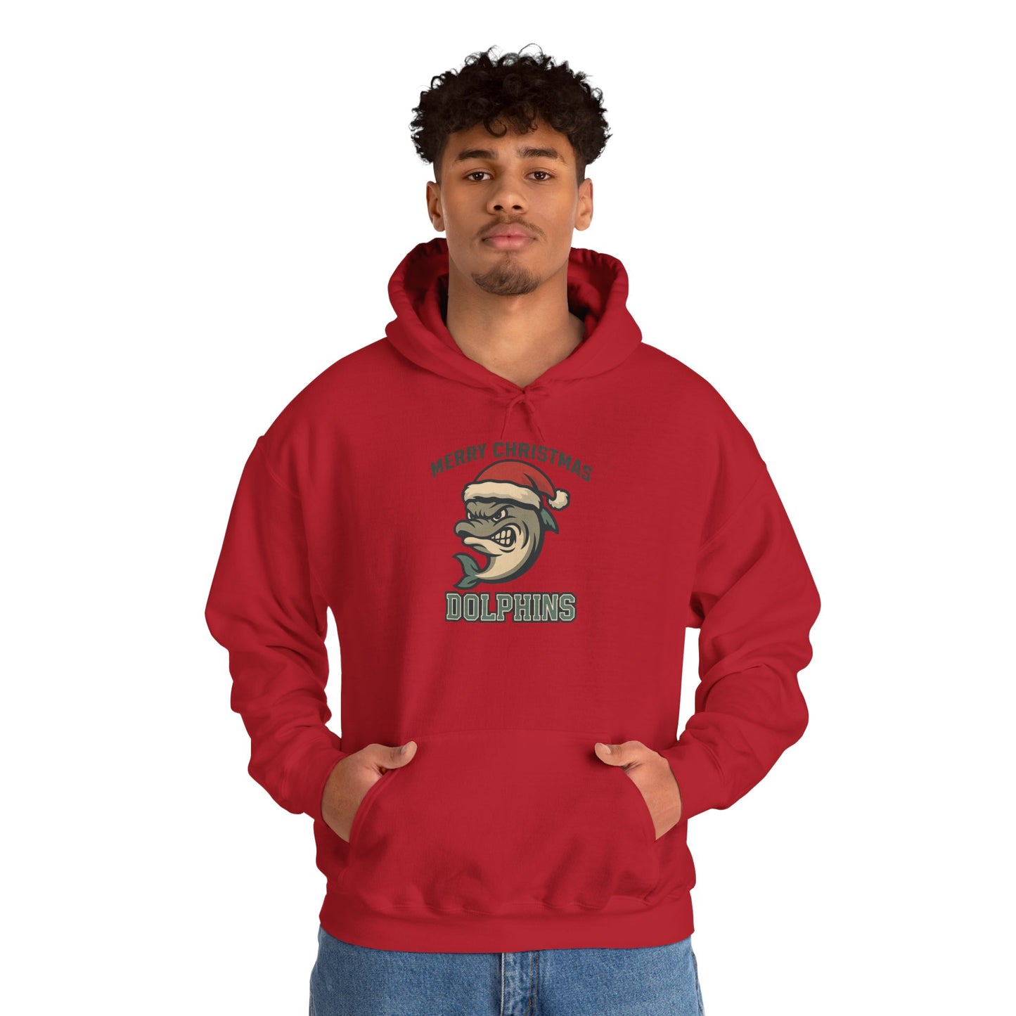 Merry Christmas Dolphin Hoodie - Gildan