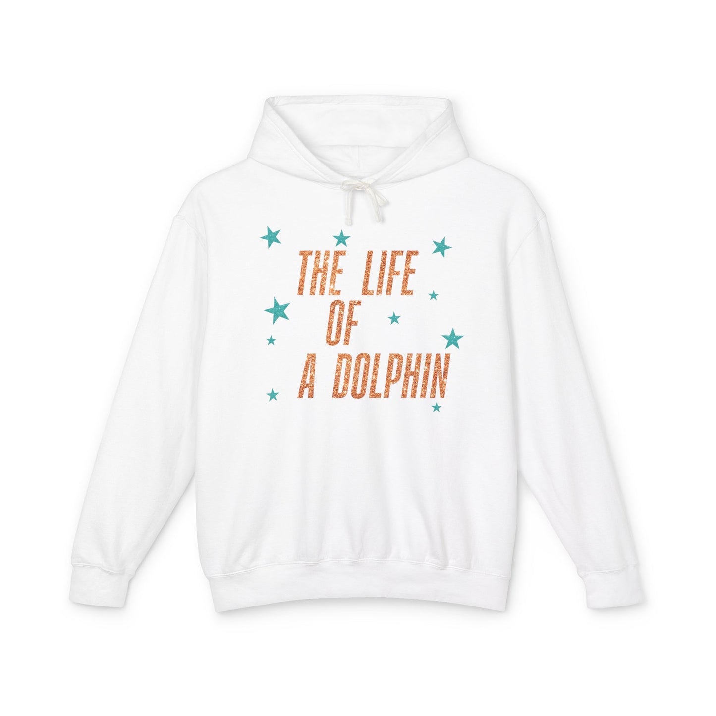 Adult Life of a Dolphin Faux Glitter Hoodie - Comfort Colors