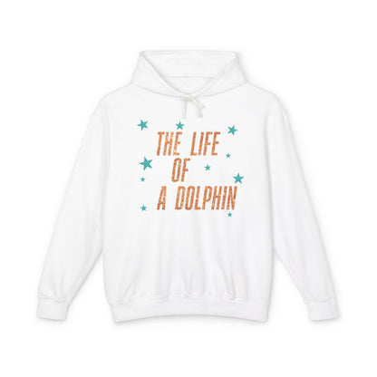 Adult Life of a Dolphin Faux Glitter Hoodie - Comfort Colors
