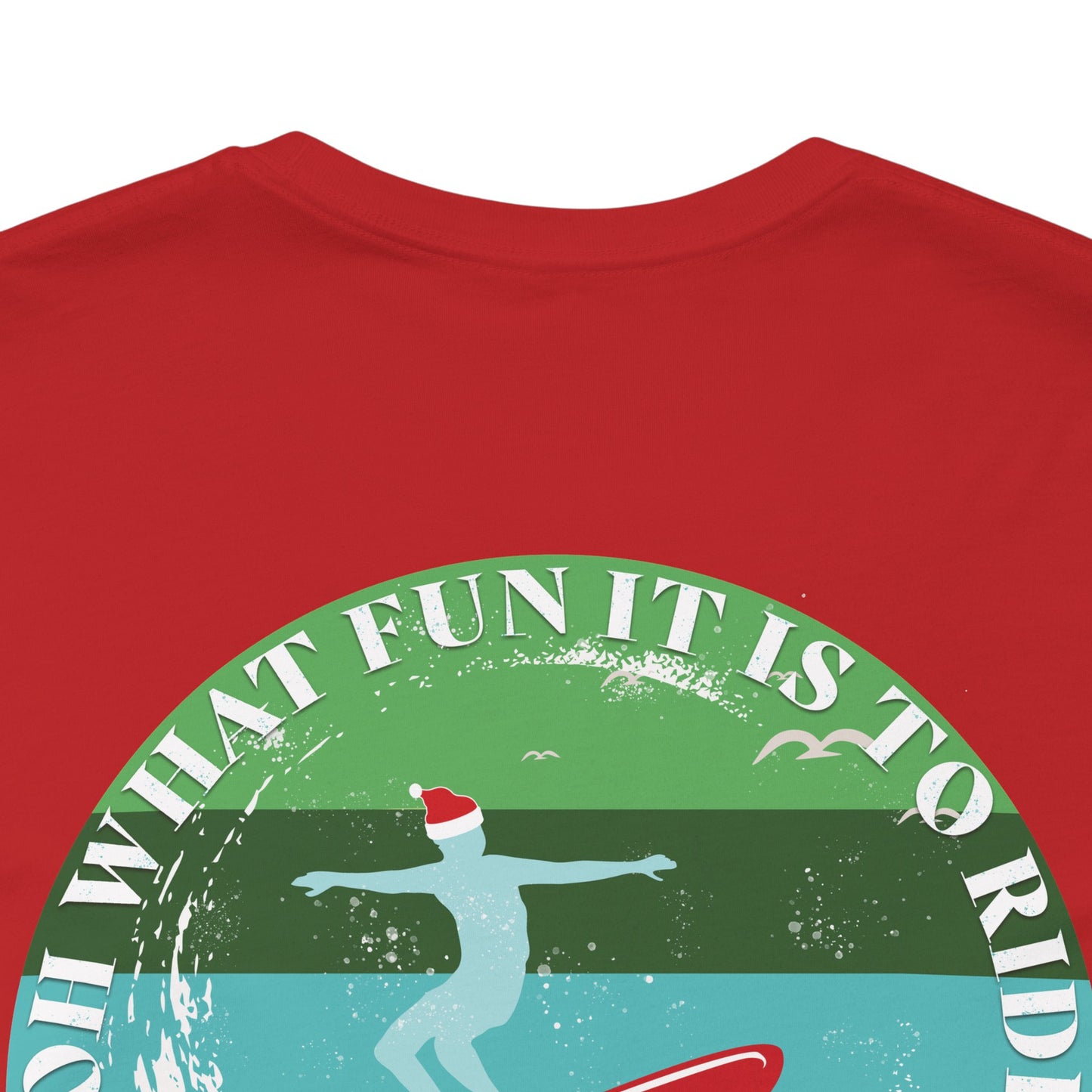 Adult Christmas Surfing Tee - Bella Canvas