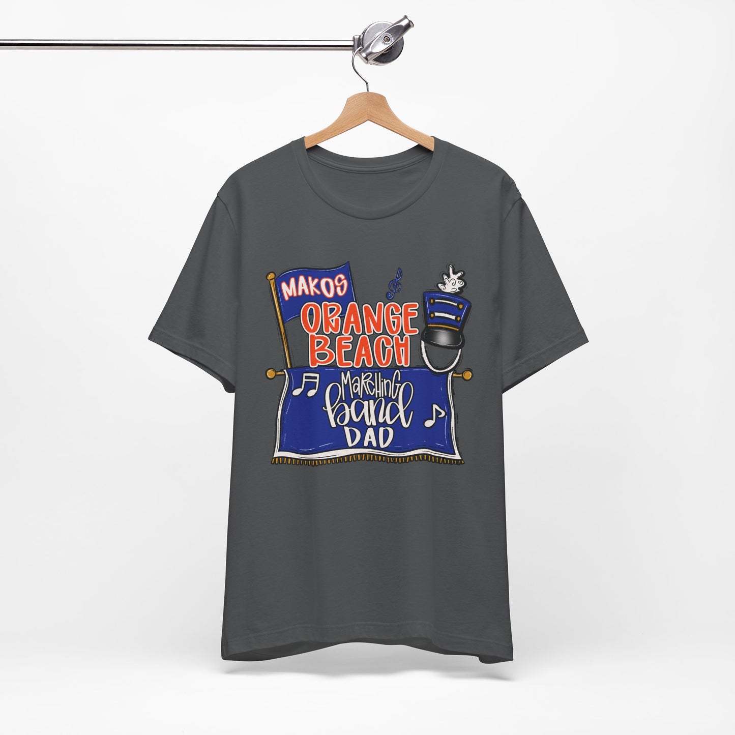 Adult Orange Beach Dad Band Tee - Bella Canvas