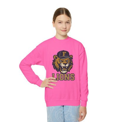 Youth Retro Roaring Lions Crewneck Sweatshirt - Gildan