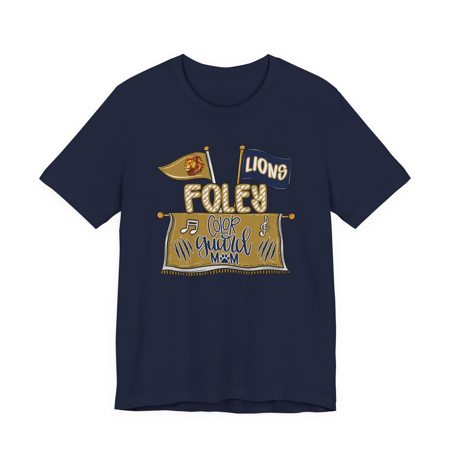 Adult Lions Color Guard Mom Tee - Bella Canvas