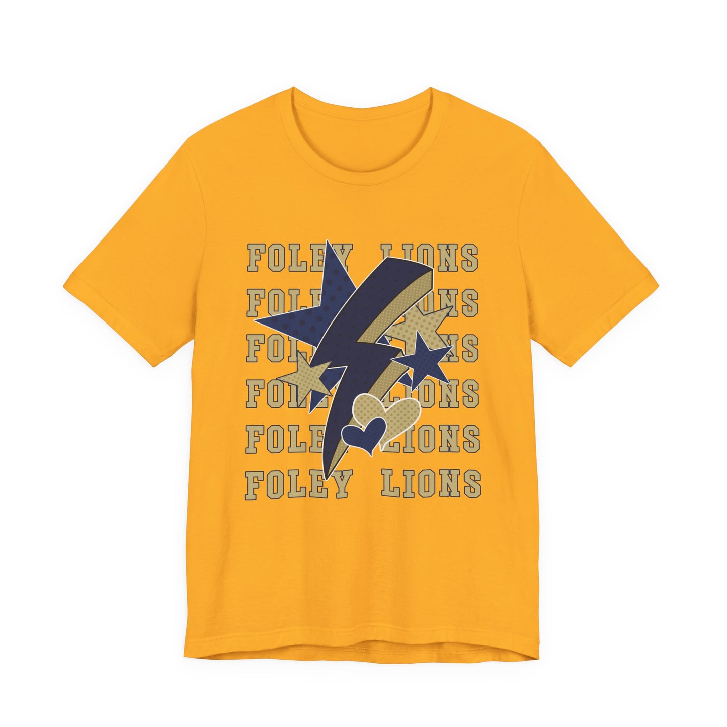 Foley Lions Hearts, Stars, Lightning Tee - Bella Canvas