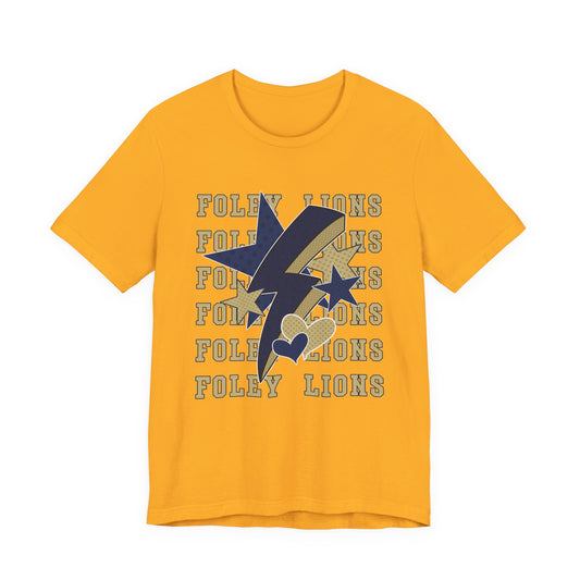 Foley Lions Hearts, Stars, Lightning Tee - Bella Canvas