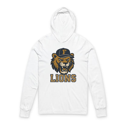 Adult Retro Roaring Lions Unisex Hooded Long Sleeve Tee - Bella Canvas