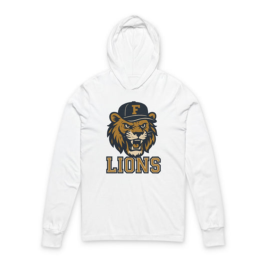 Adult Retro Roaring Lions Unisex Hooded Long Sleeve Tee - Bella Canvas