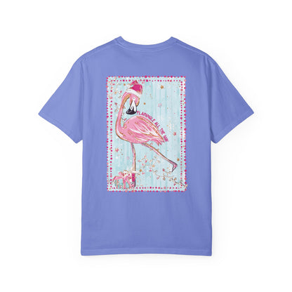 Flamingo Flamingle All the Way Christmas Tee - Comfort Colors
