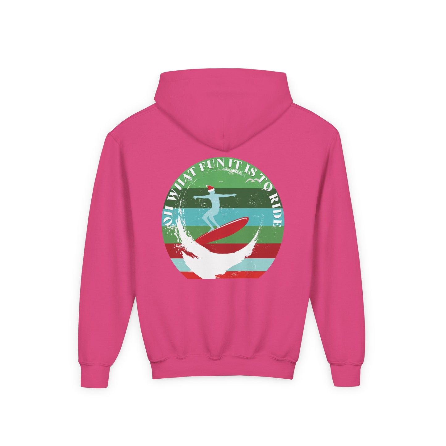 Youth Surfing Christmas Hoodie - Gildan