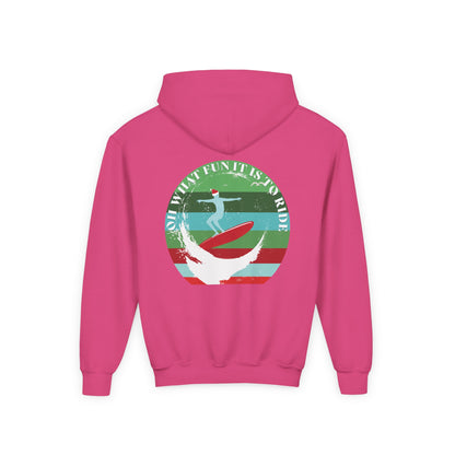 Youth Surfing Christmas Hoodie - Gildan
