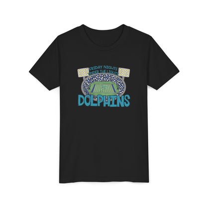 Dolphins Friday Nights Youth Tshirt - Bella Canvas