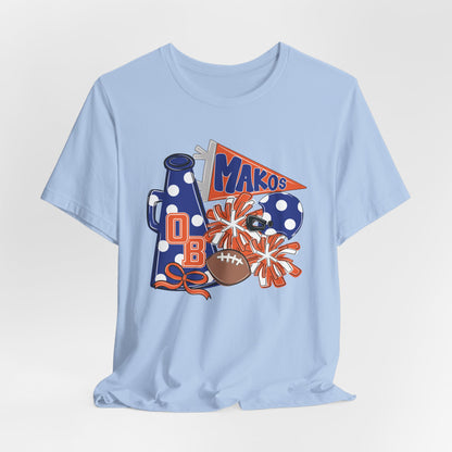 Adult Mega Makos Spirit Football Tee - Bella Canvas