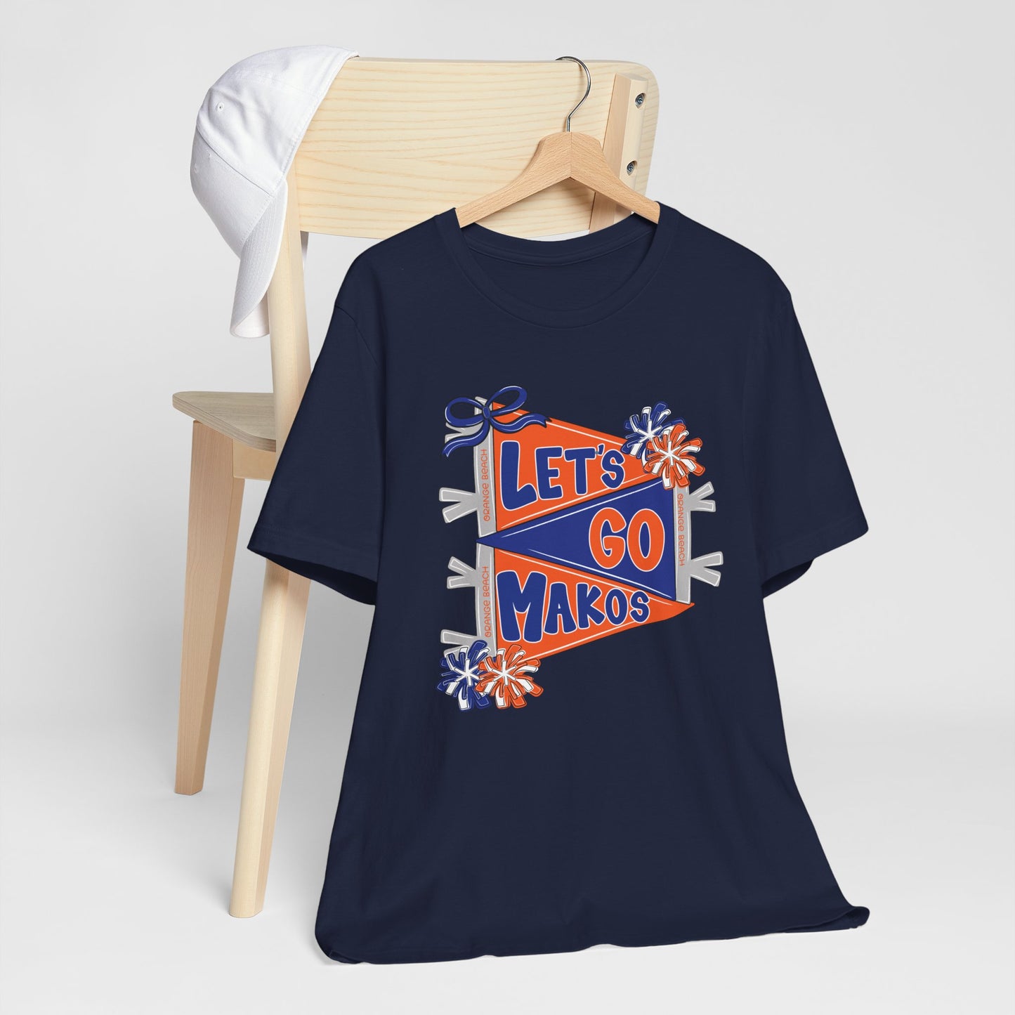 Adult Makos Let's Go Pennant Tee - Bella Canvas