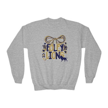 Youth Foley Lions Bow Sweatshirt - Gildan