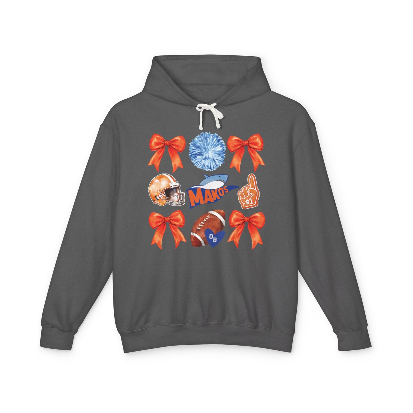 Makos Coquette Football Hoodie - Comfort Colors