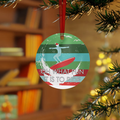 Surfing Santa Ornaments