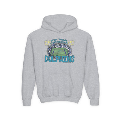 Dolphins Friday Night Lights Youth Hooded Sweatshirt - Gildan