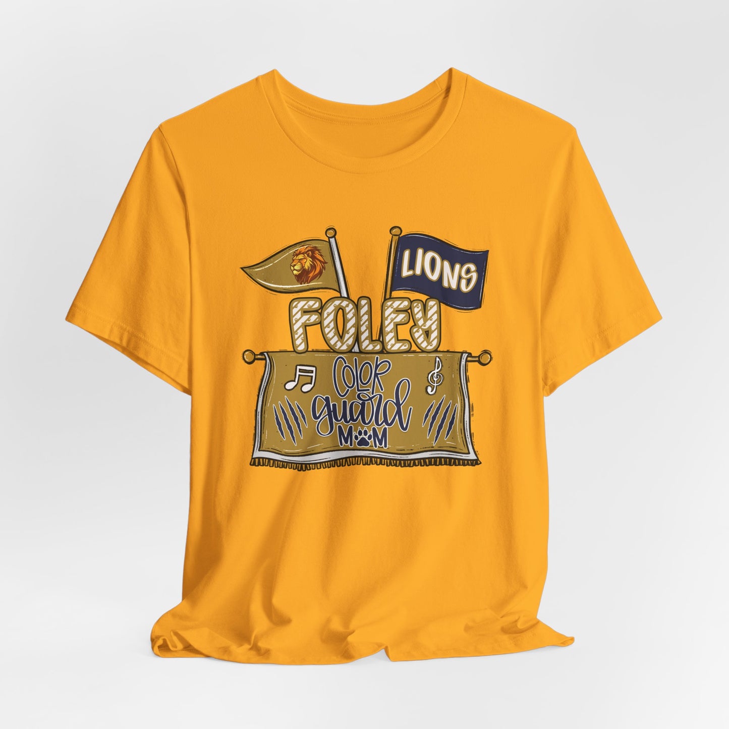 Adult Lions Color Guard Mom Tee - Bella Canvas