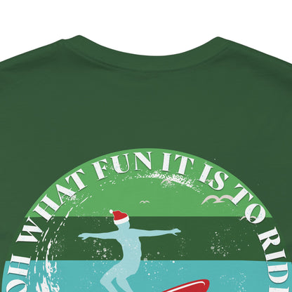 Adult Christmas Surfing Tee - Bella Canvas
