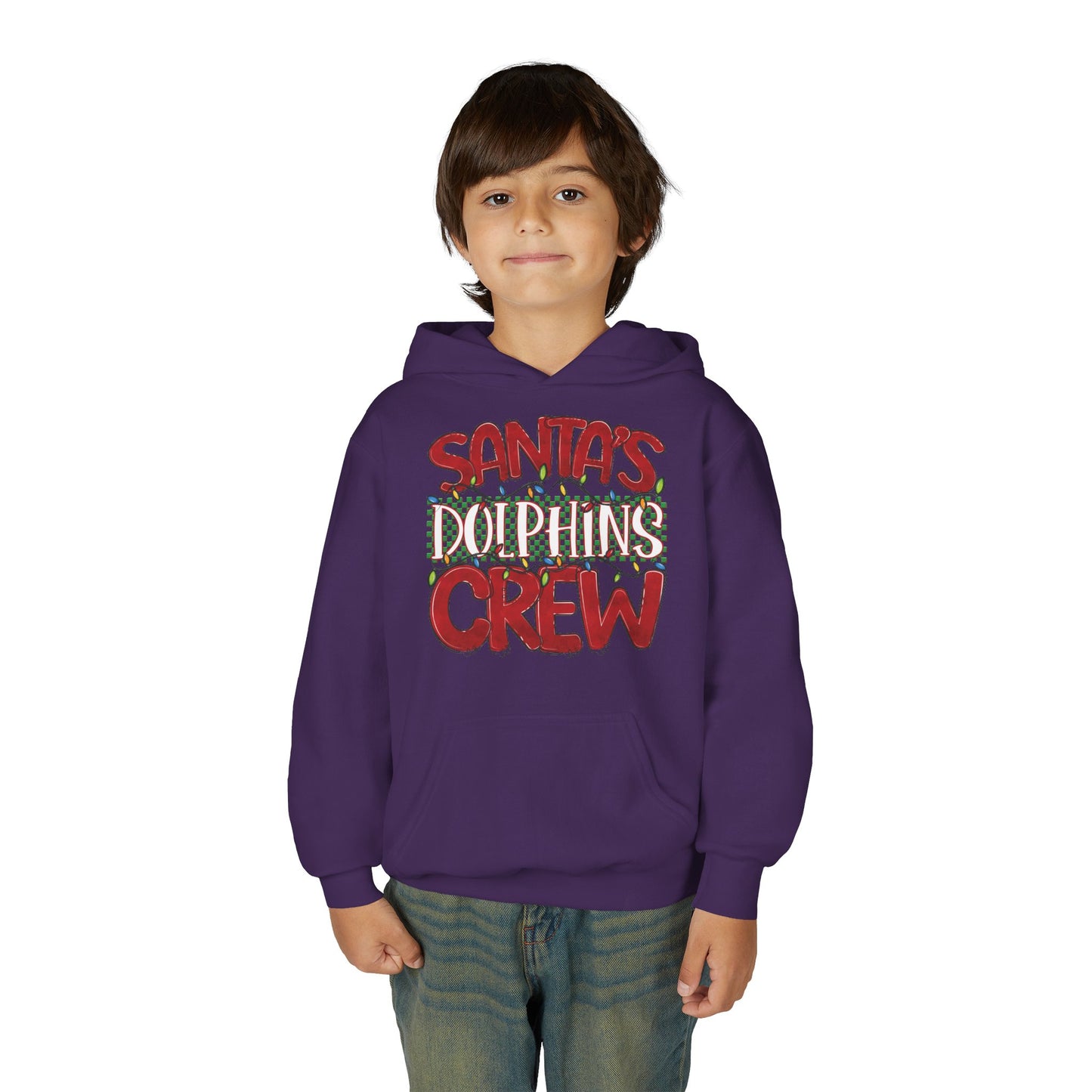 Santa's Dolphins Crew Youth Hoodie