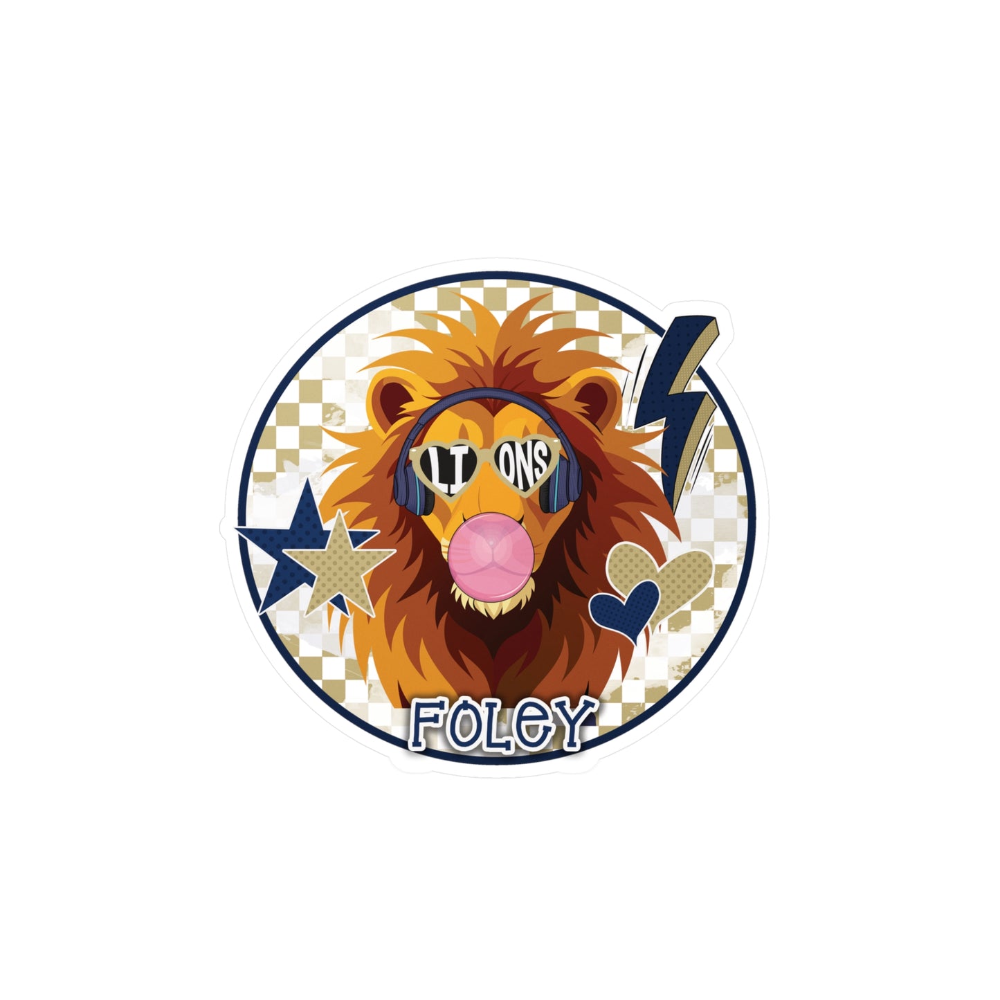 Bubble Poppin Rockin Lion Vinyl Decals