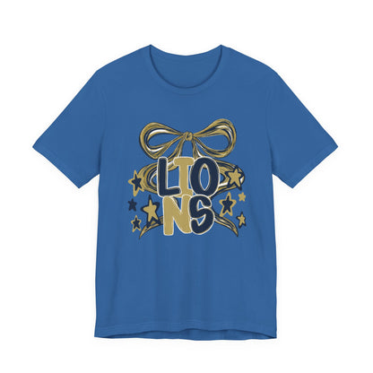 Lions Twirly Ribbon Tee - Bella Canvas