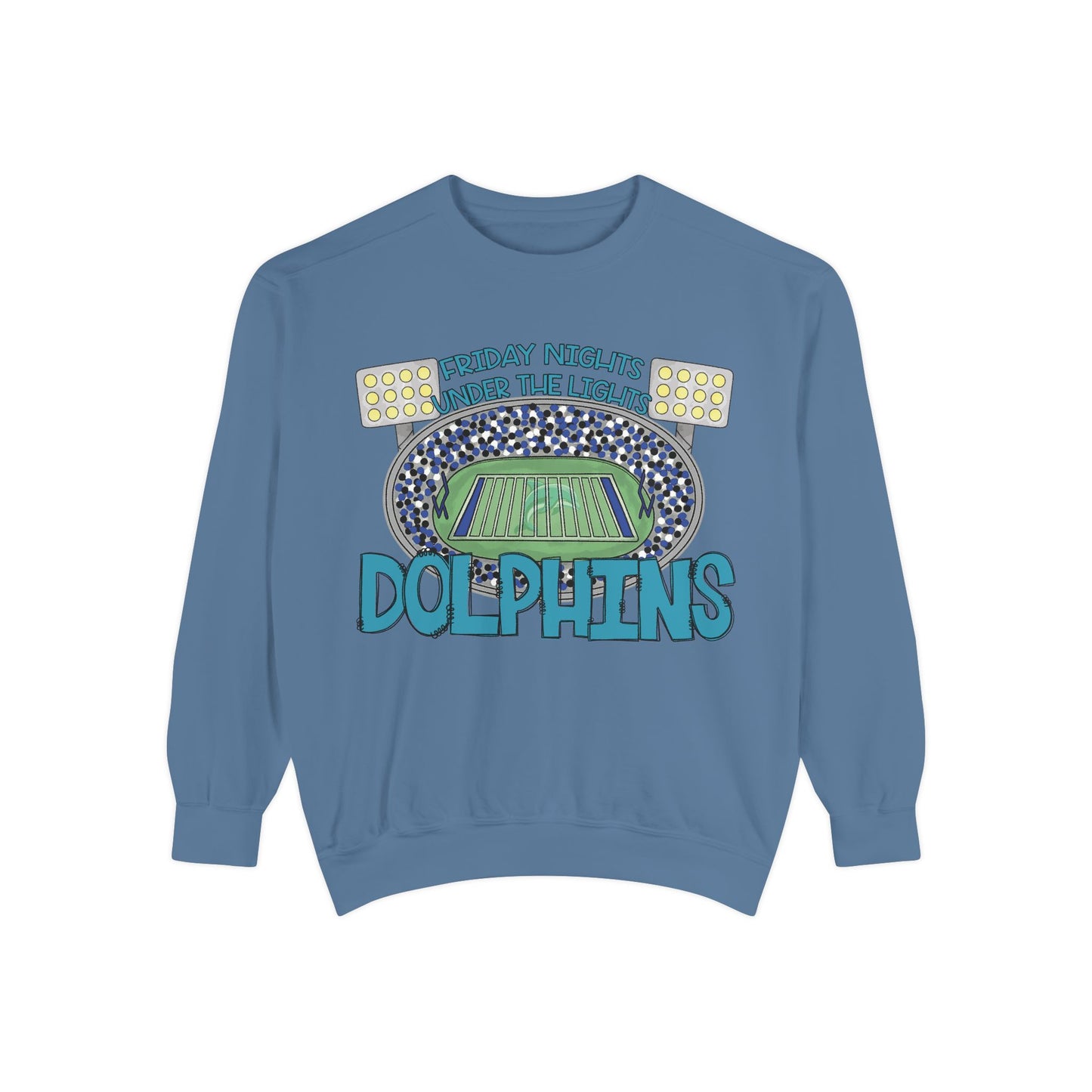 Adult Friday Night Lights Dolphins Sweatshirt - Comfort Colors
