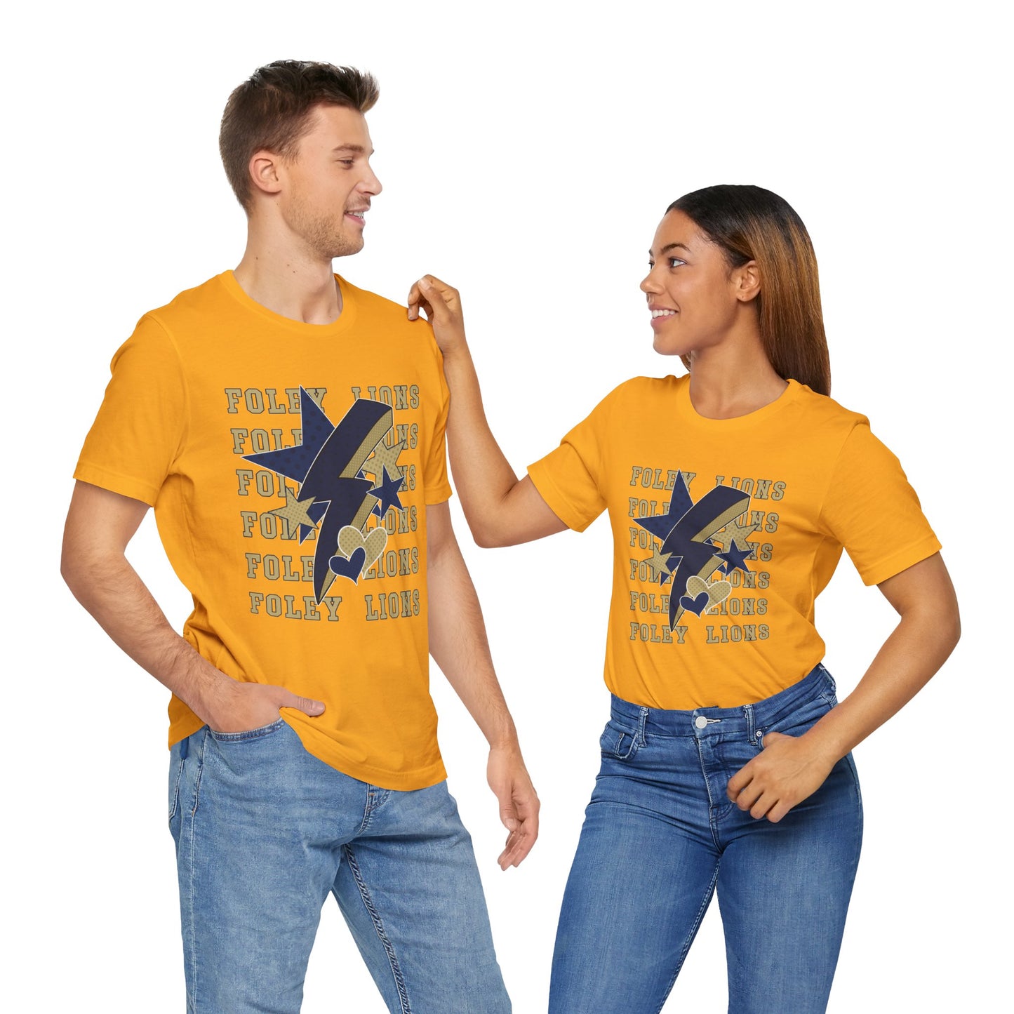 Foley Lions Hearts, Stars, Lightning Tee - Bella Canvas