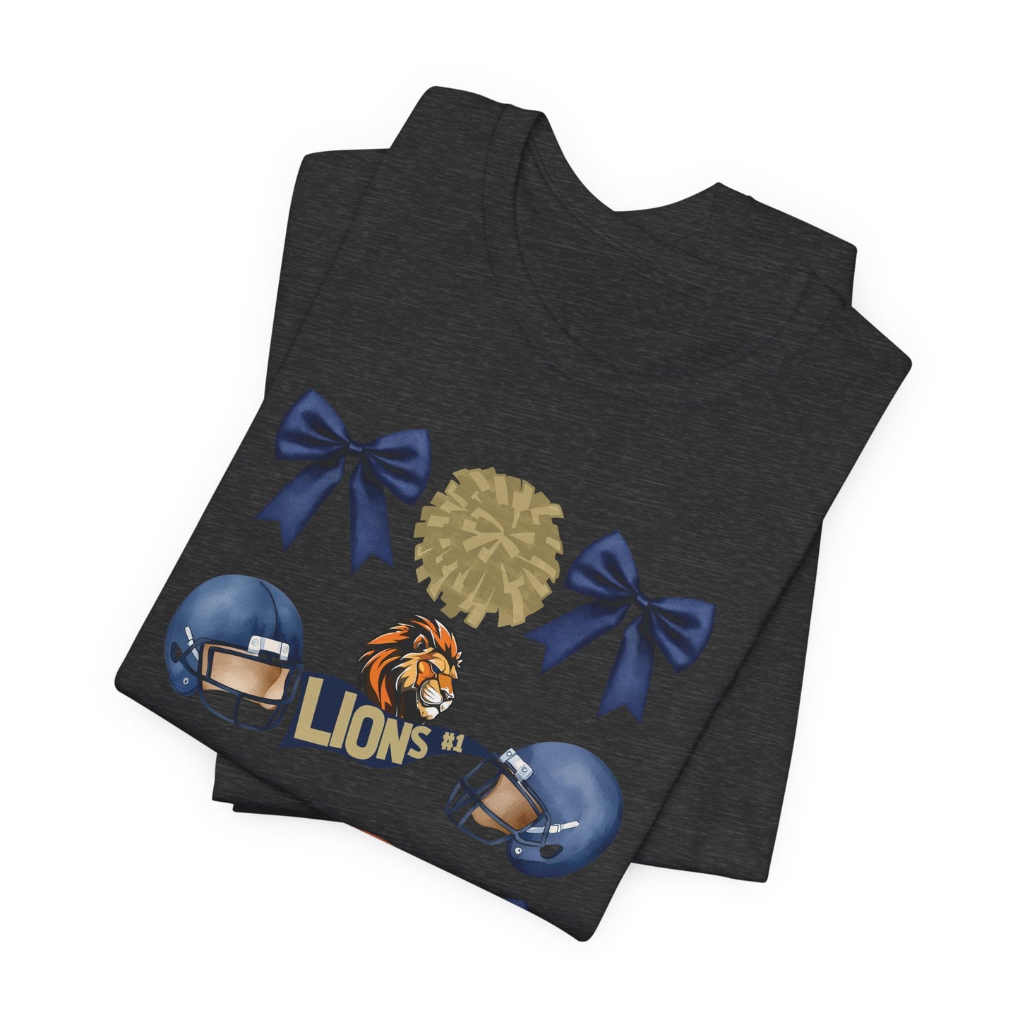Lions Coquette Football Cheer Tee - Bella Canvas