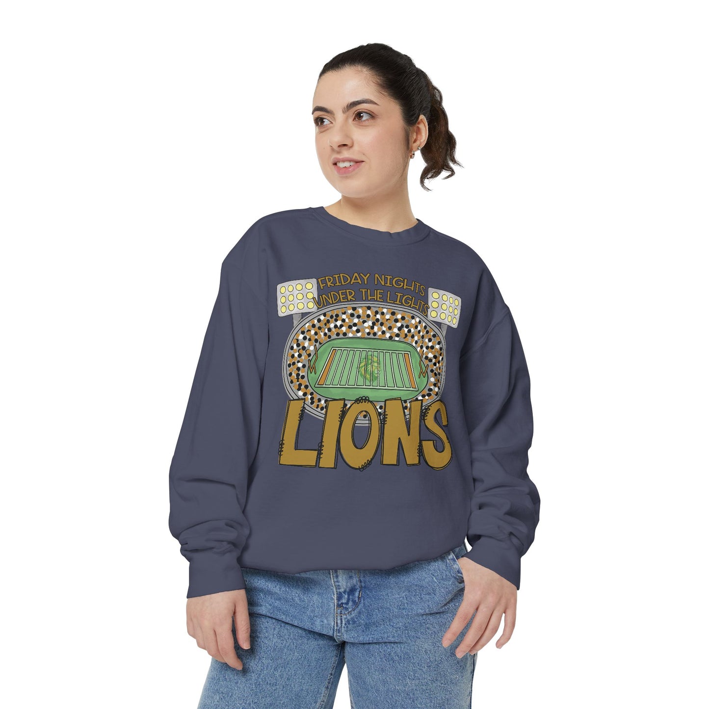 Adult Friday Night Lights Lions Sweatshirt - Comfort Colors