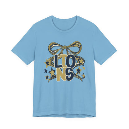 Lions Twirly Ribbon Tee - Bella Canvas