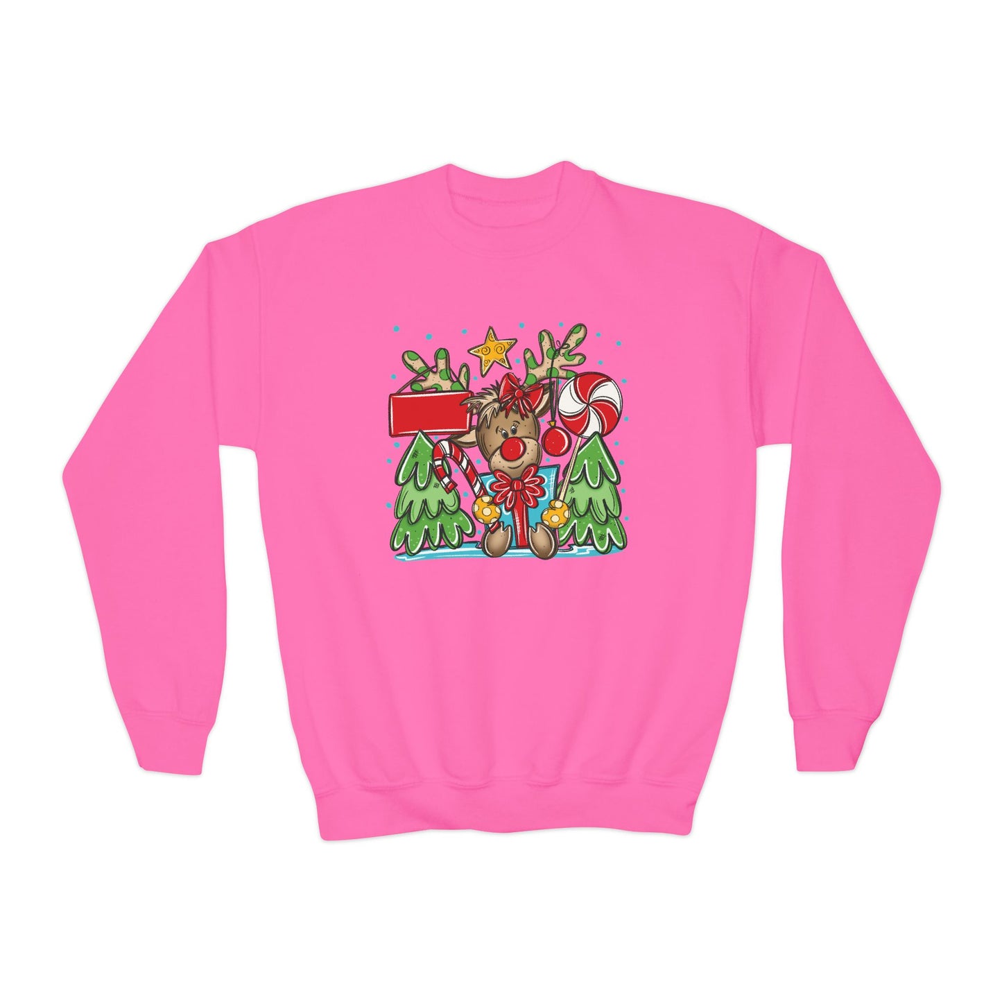 Personalized Girl Reindeer Sweatshirt
