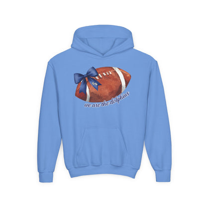 Youth Dolphins Coquette Football Hoodie