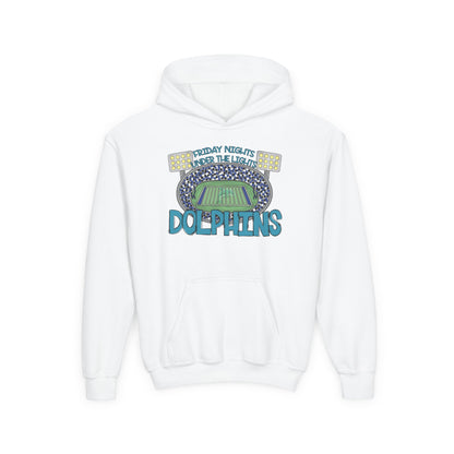 Dolphins Friday Night Lights Youth Hooded Sweatshirt - Gildan