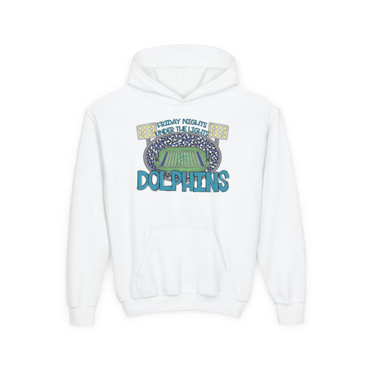Dolphins Friday Night Lights Youth Hooded Sweatshirt - Gildan