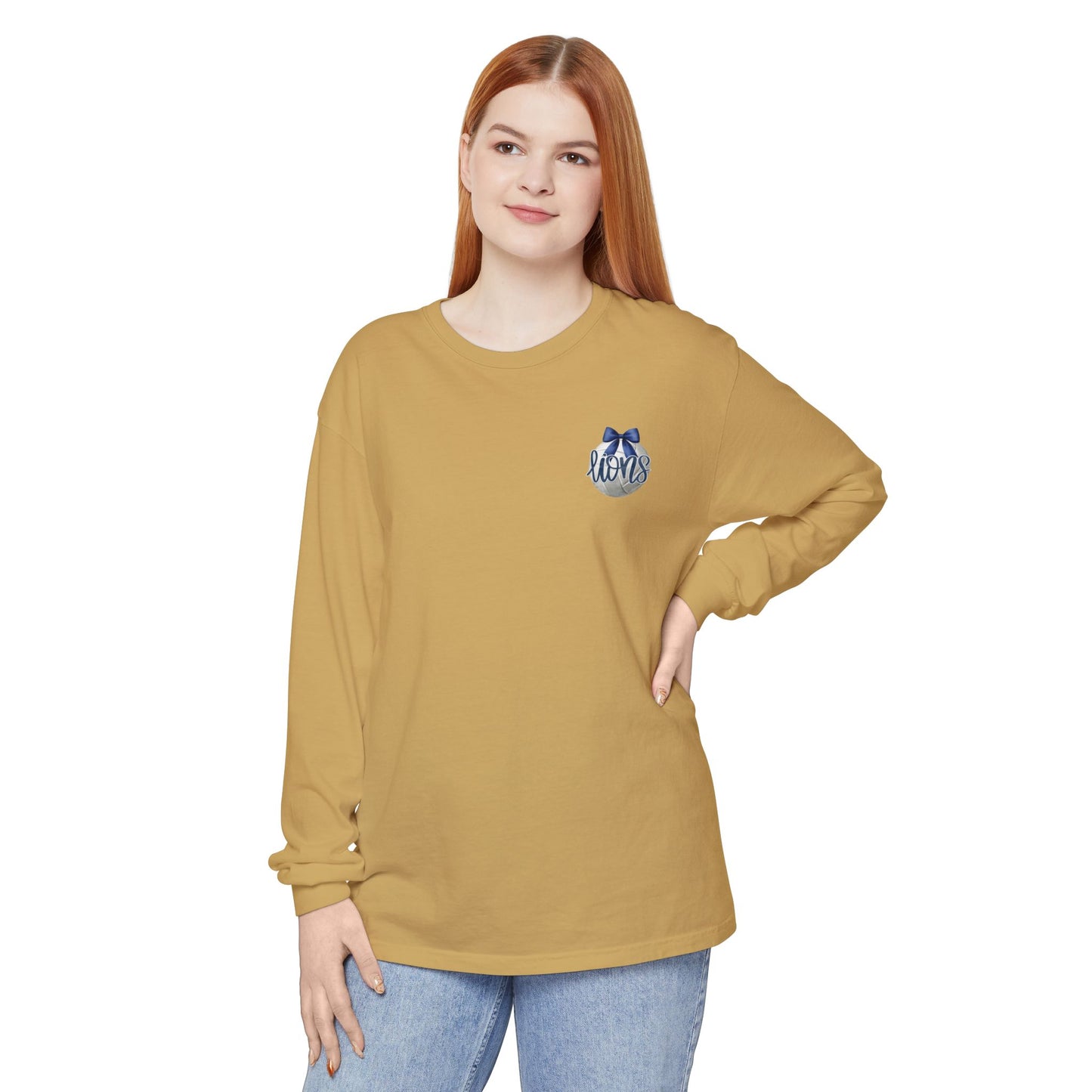 Foley Lions Volleyball Mom Long Sleeve T-Shirt- Comfort Colors
