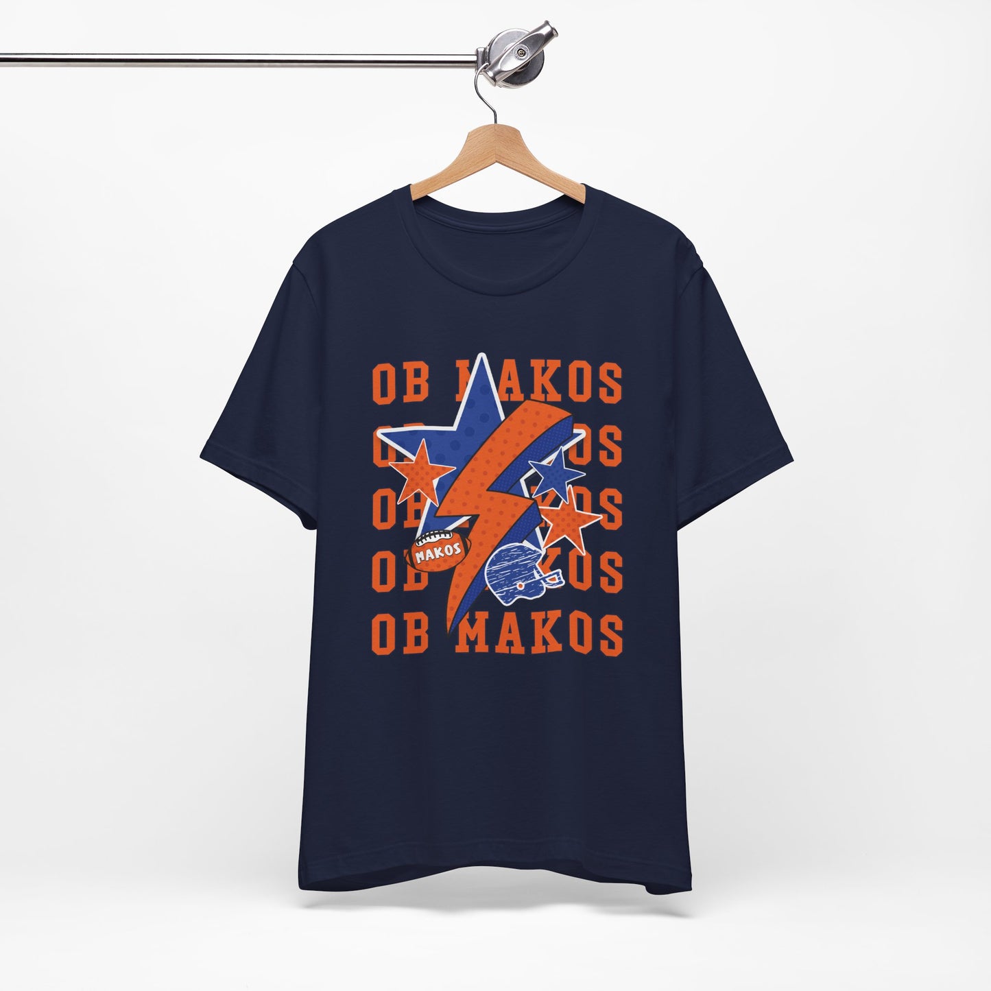 Adult Makos Lightning Football Tee - Bella Canvas