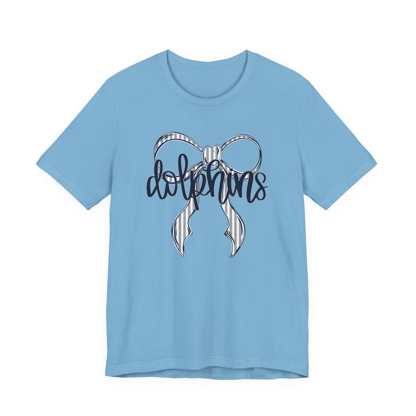Preppy Dolphins Bow Bella Canvas