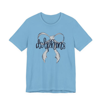 Preppy Dolphins Bow Bella Canvas