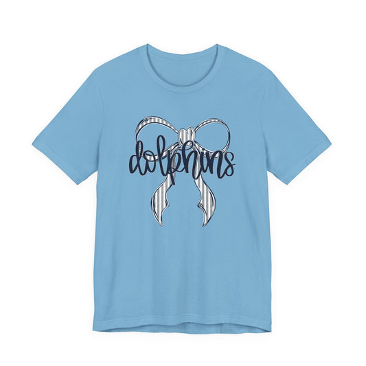 Preppy Dolphins Bow Bella Canvas