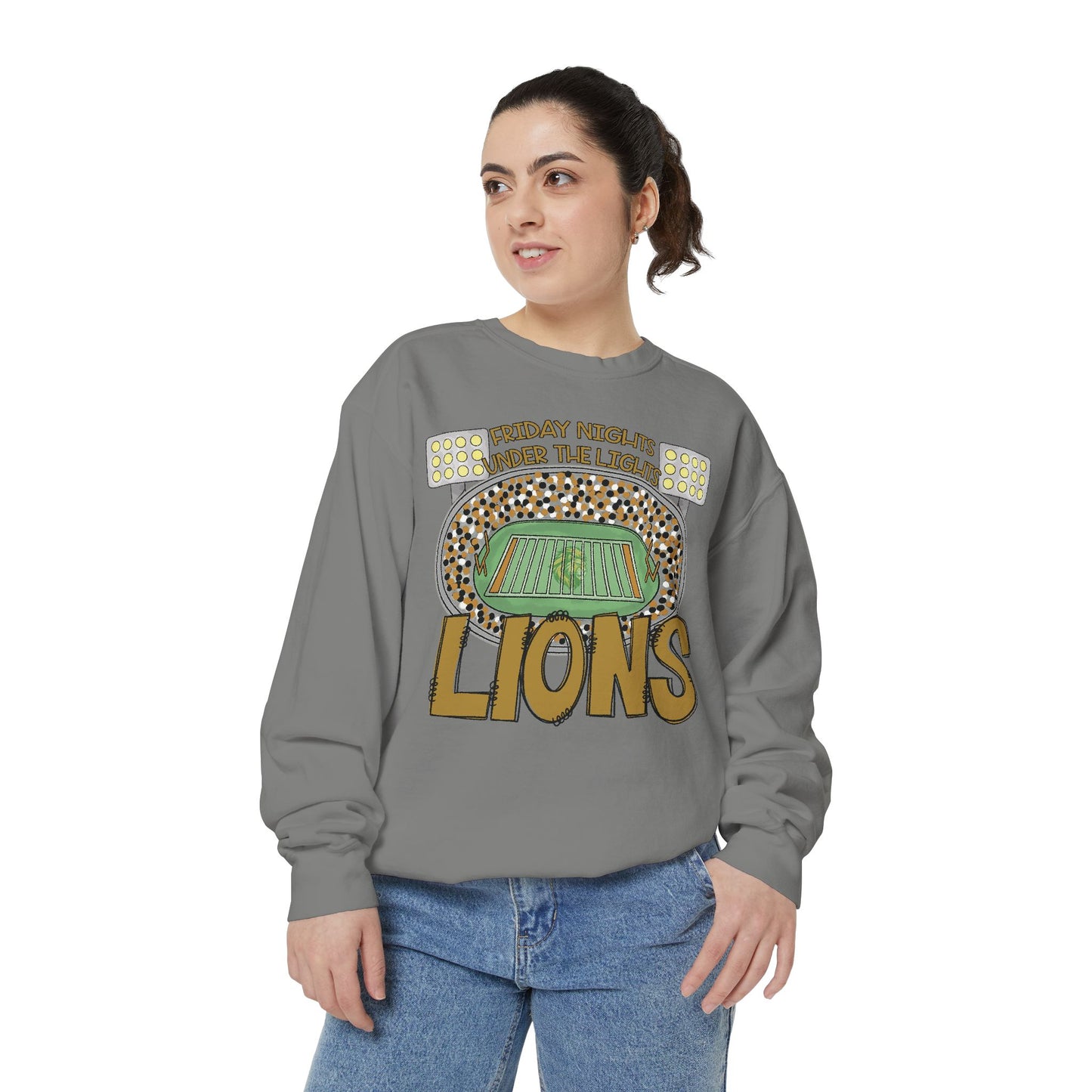 Adult Friday Night Lights Lions Sweatshirt - Comfort Colors
