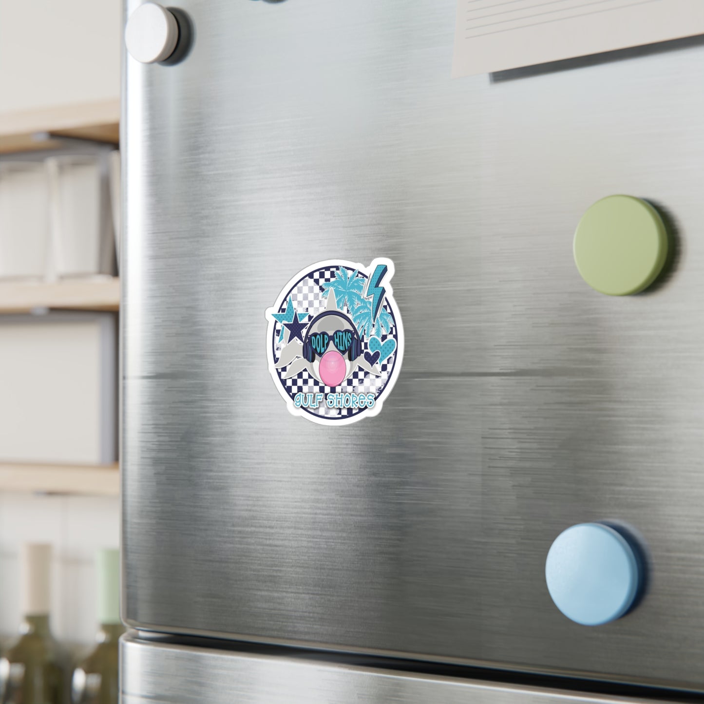 Gulf Shores Dolphin We're Poppin Kiss-Cut Vinyl Decal