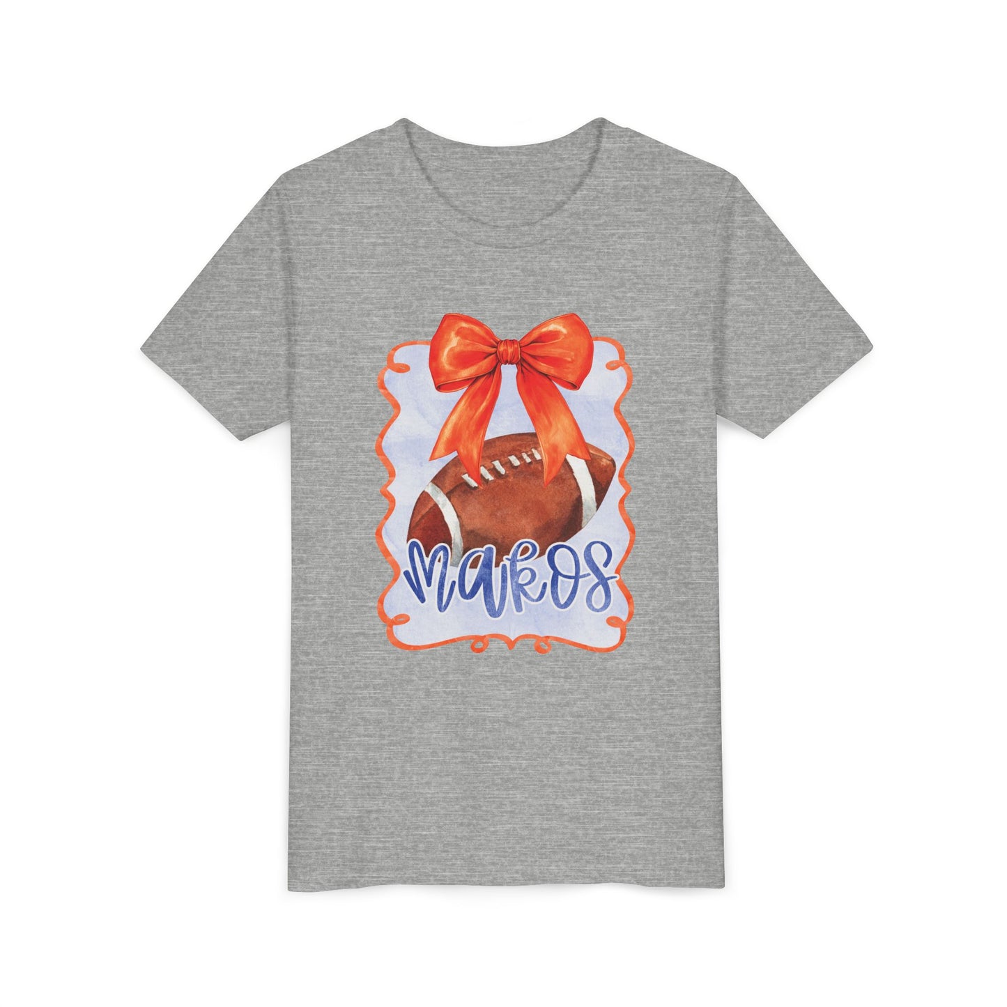 Coquette Watercolor Football Tee - Bella Canvas