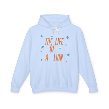Adult Life of a Lion Faux Glitter Hoodie - Comfort Colors