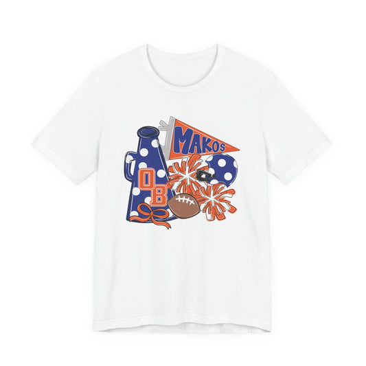 Adult Mega Makos Spirit Football Tee - Bella Canvas