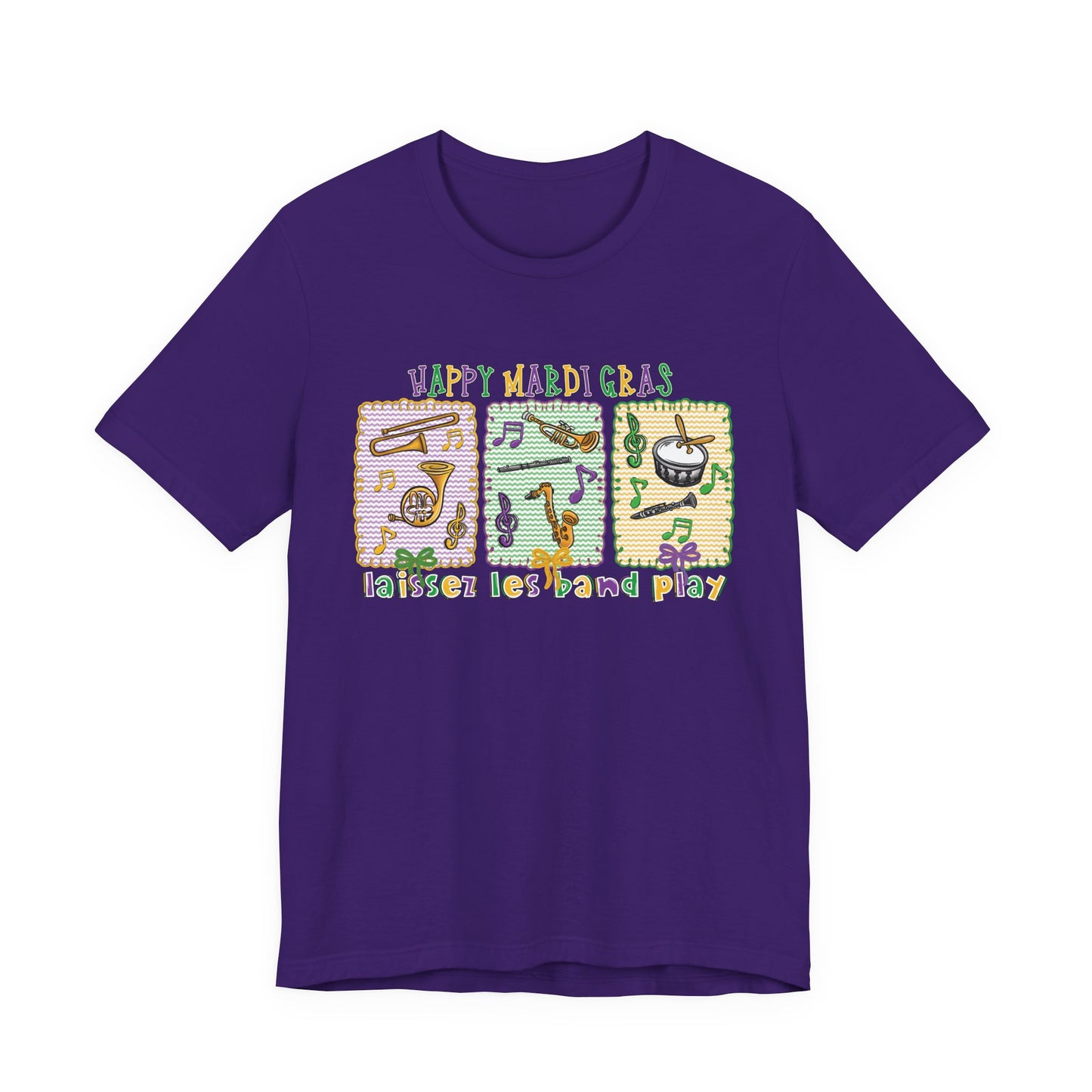 Mardi Gras T-Shirt — "Happy Mardi Gras" Carnival Mask & Beads Celebration Tee