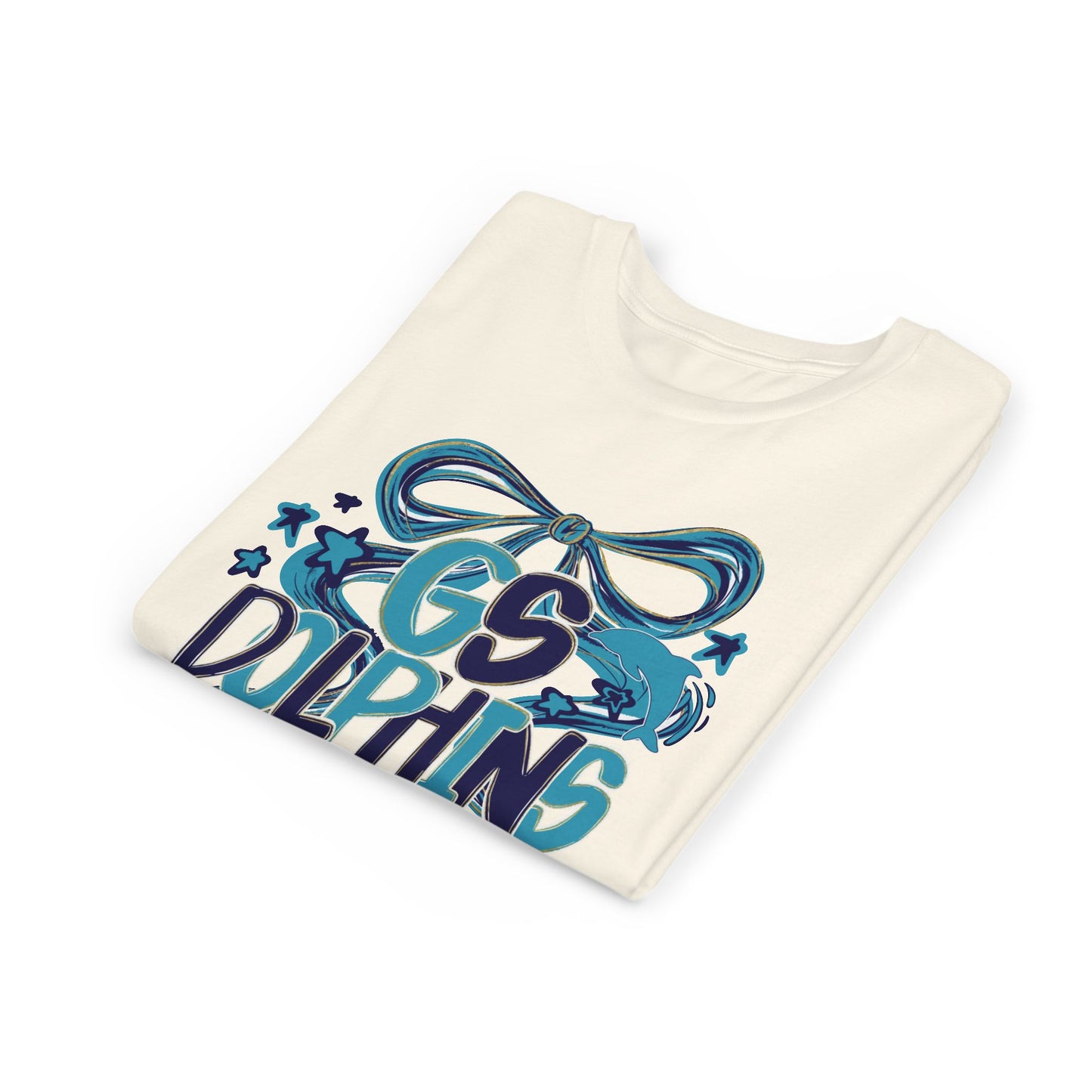 Youth GS Dolphins Coquette Bow Tee - Bella Canvas